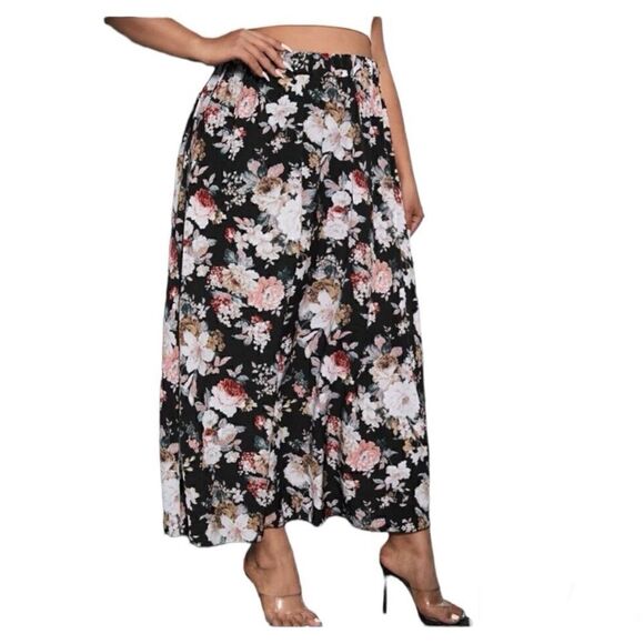 Vintage floral maxi button down tie waist skirt size M - Picture 1 of 7